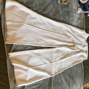 Zara Cream Wide-Leg Women's Pants